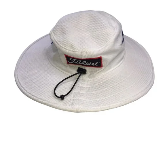 Golf TITLEIST Wide Brim Hat.White Blue.FJ PROV1.White with Blue Writing
